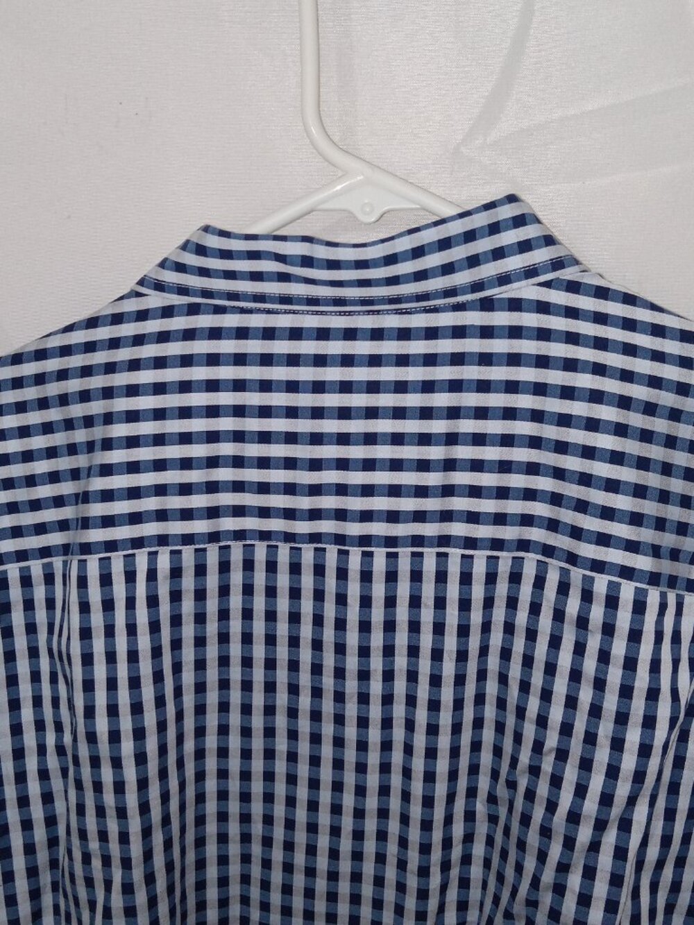 Johnston Murphy Men's XL Blue Gradient Gingham Plaid Button Down Dress Shirt - Picture 6 of 15